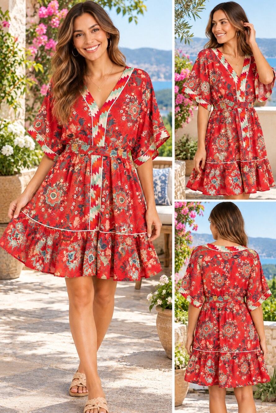 Farm Rio for Anthropologie Jane Mini Dress Size XS Boho Floral